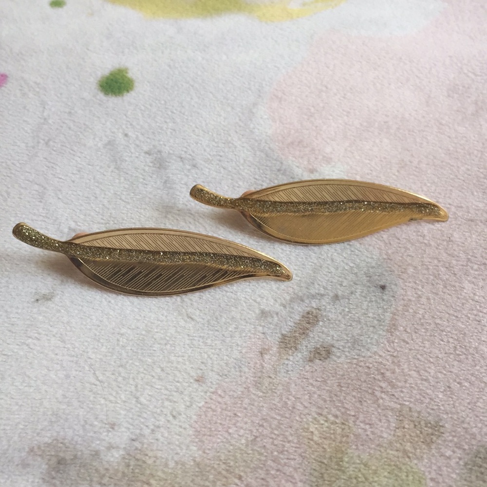 Vintage Gold Leaf Earrings